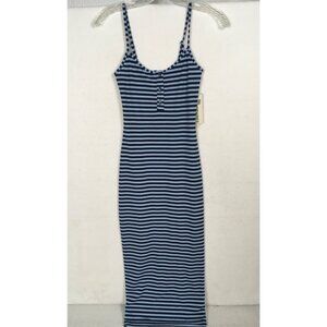 No Boundaries Dress Women Size XXS 00 Sleeveless Blue Thin Stripes New w Tags